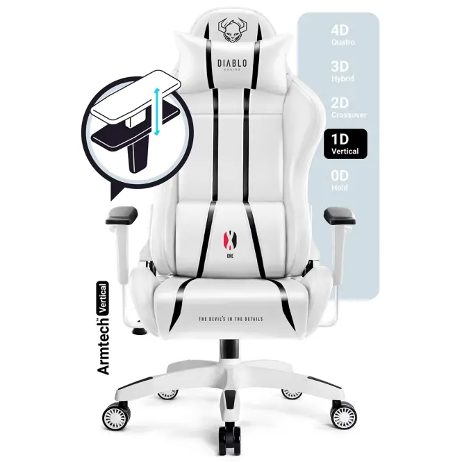Irodai Gaming Szék Diablo X-One S Fehér-Fekete,8