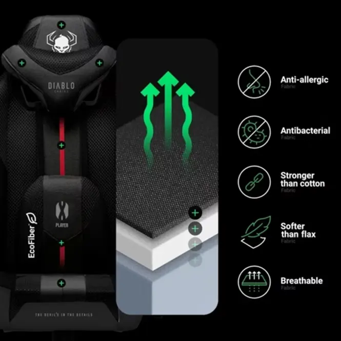 Irodai Gaming Szék Diablo X-Player S Fehér-Fekete,6