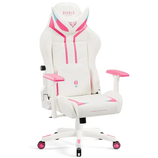 Irodai Gaming Szék Diablo X-Ray S Fehér-Rózsaszín