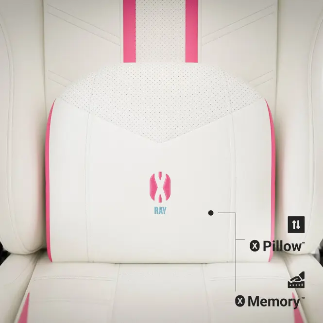 Irodai Gaming Szék Diablo X-Ray S Fehér-Rózsaszín