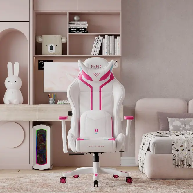 Irodai Gaming Szék Diablo X-Ray S Fehér-Rózsaszín,15
