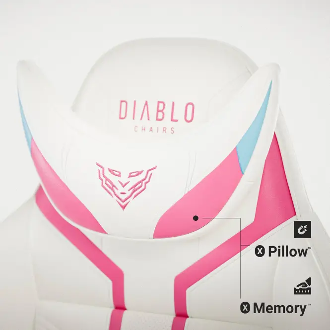 Irodai Gaming Szék Diablo X-Ray S Fehér-Rózsaszín,9