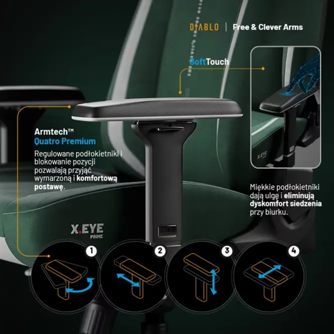 Irodai Gaming Szék Diablo X.Eye Prime Normal Forest Green,12