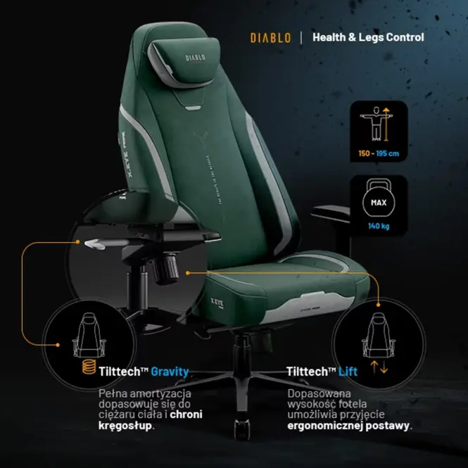 Irodai Gaming Szék Diablo X.Eye Prime Normal Forest Green,13