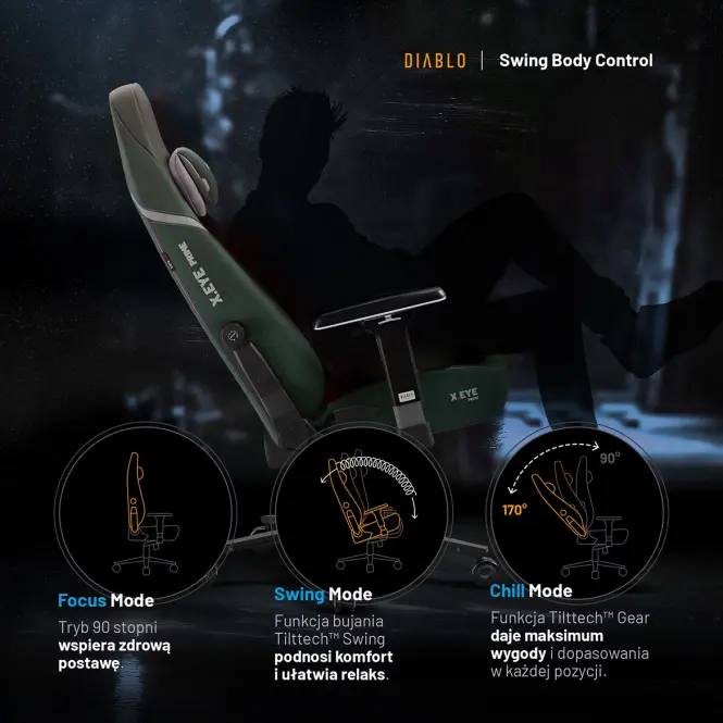 Irodai Gaming Szék Diablo X.Eye Prime Normal Forest Green,15