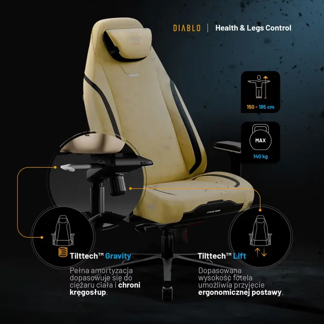 Irodai Gaming Szék Diablo X.Eye Prime Normal Broken Gold