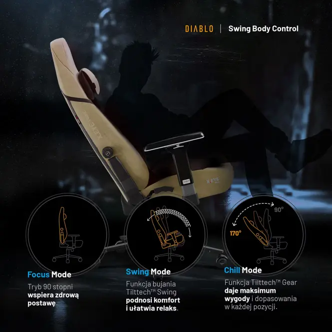Irodai Gaming Szék Diablo X.Eye Prime Normal Broken Gold