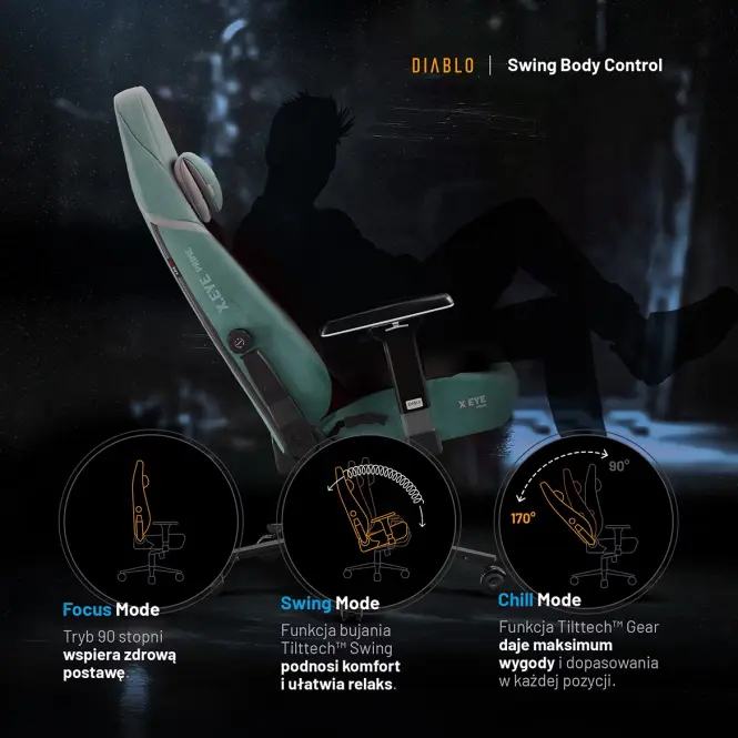 Irodai Gaming Szék Diablo X.Eye Prime Normal Mystic Mint,15