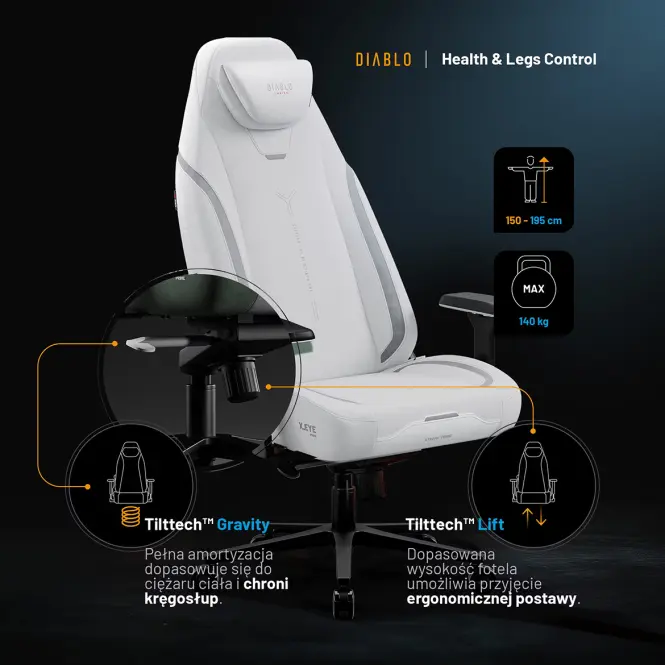 Irodai Gaming Szék Diablo X.Eye Prime Ghosted White,10