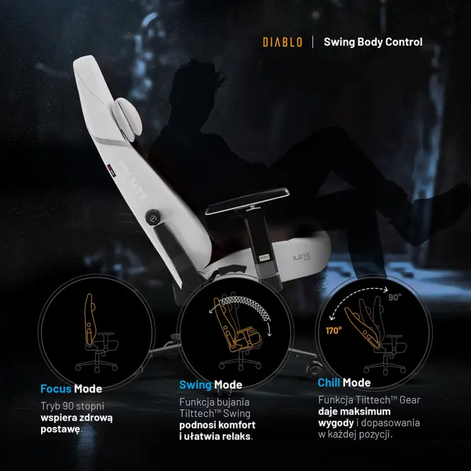 Irodai Gaming Szék Diablo X.Eye Prime Ghosted White