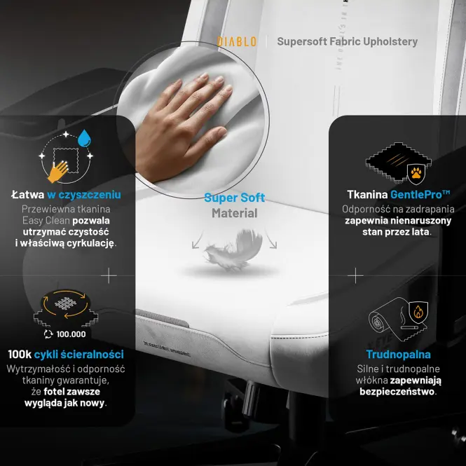 Irodai Gaming Szék Diablo X.Eye Prime Ghosted White,6