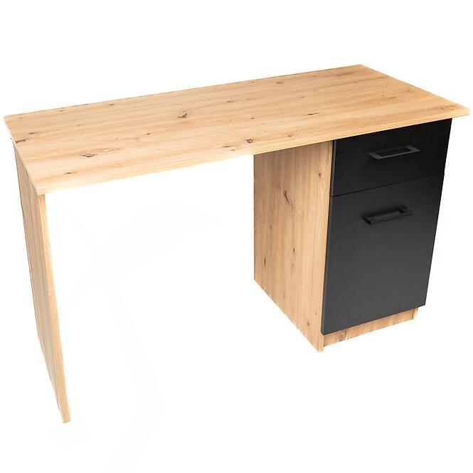 Íróasztal Rico Tölgy Artisan/Fekete