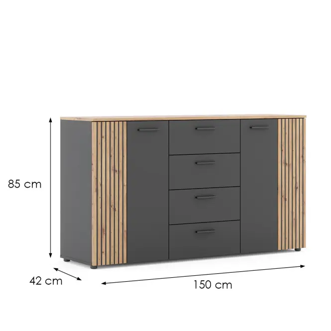Komód Karo Front Antracit/Artisan,2