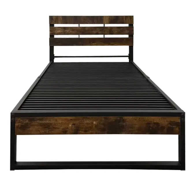 Ágy Steve 90x200 13384 fekete/dark vintage wood,3