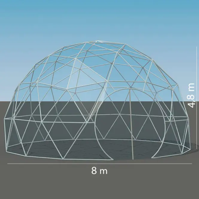 Kupola sátor FI 8M - 50 m2 ajtó PCV,2