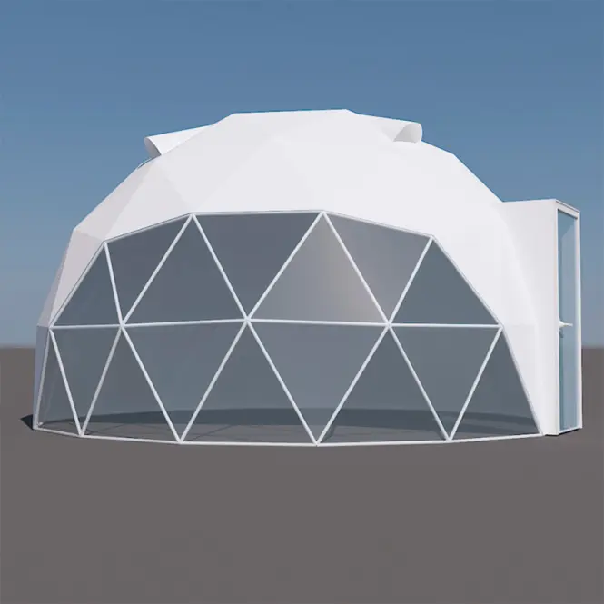 Kupola sátor FI 5M - 20 m2 üvegajtók,2