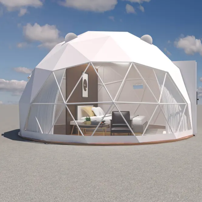 Kupola sátor FI 5M - 20 m2 üvegajtók
