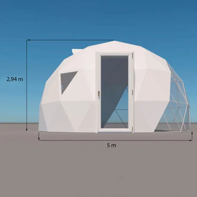 Kupola sátor FI 5M - 20 m2 üvegajtók,4