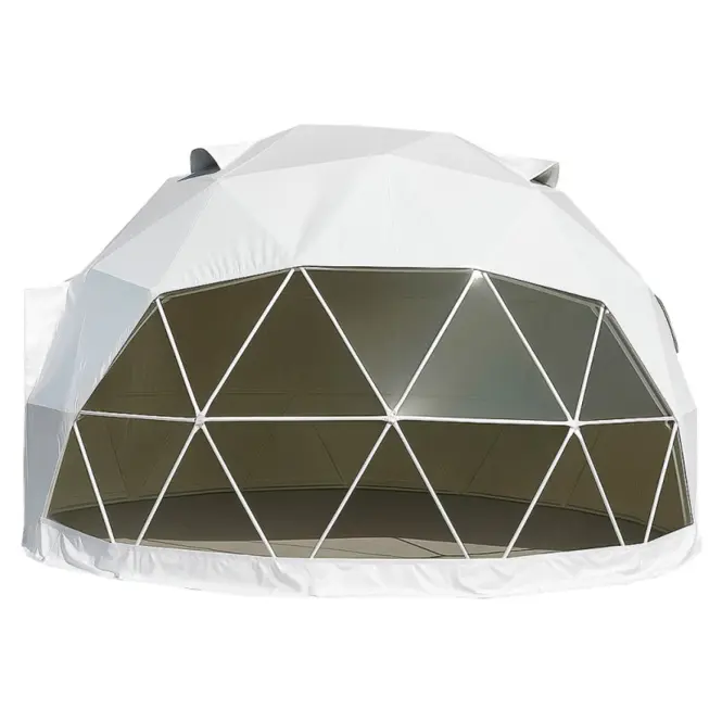Kupola sátor FI 6M - 28 m2 üvegajtók