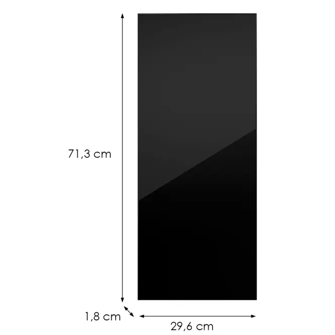 Konyhafront D30(L/P) L9 K165 Fekete Hg Griii