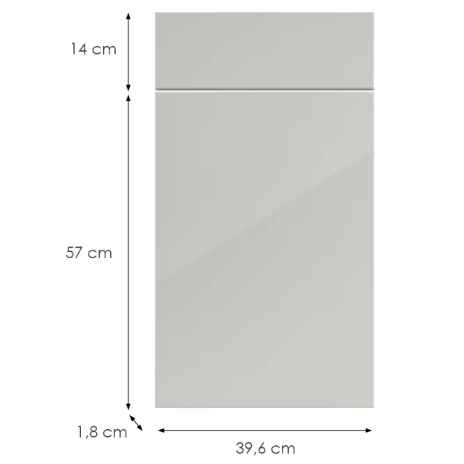 Konyhafront D40s1(L/P) L9 K900 Bianco Hg Griii