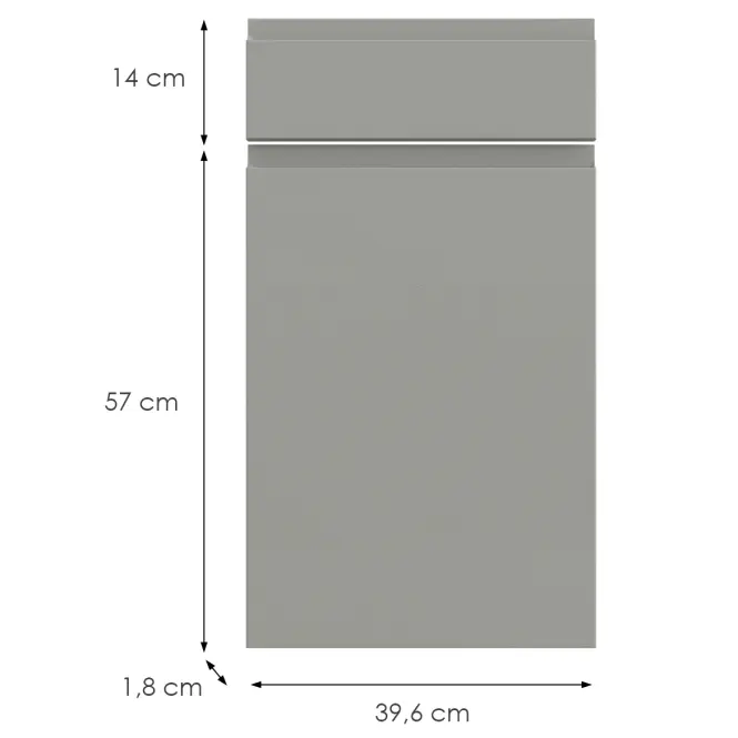 Konyhafront D40s1 P  T8 K261 Szürke Matt Grii