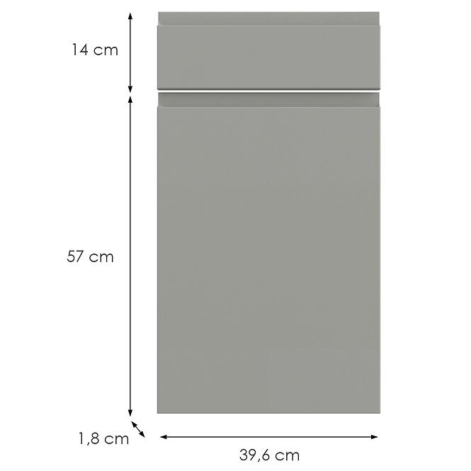 Konyhafront D40s1 L T8 K261 Szürke Matt Grii