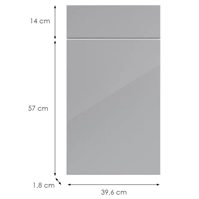 Konyhafront D40s1(L/P) L9 K268 Szürke Hg Griii,2