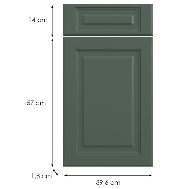 Konyhafront D40s1(L/P)  V6 K274 Zöld labrado Gr,2