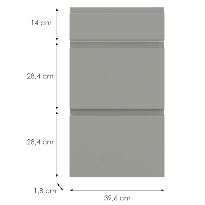 Konyhafront D40s3  T8 K261 Szürke Matt Grii