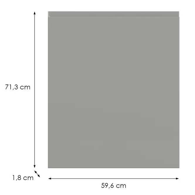 Konyhafront D60 L T8 K261 Szürke Matt Grii