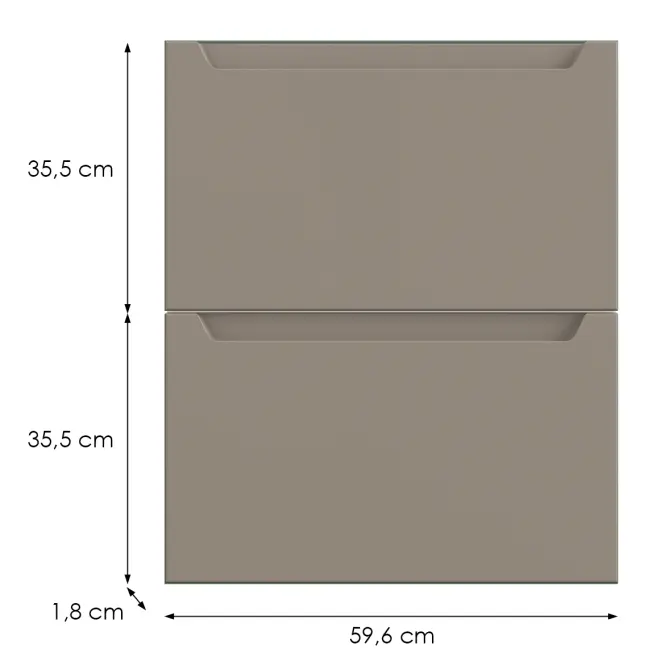 Konyhafront D60in Q2 K204 Capuccino Matt Gri