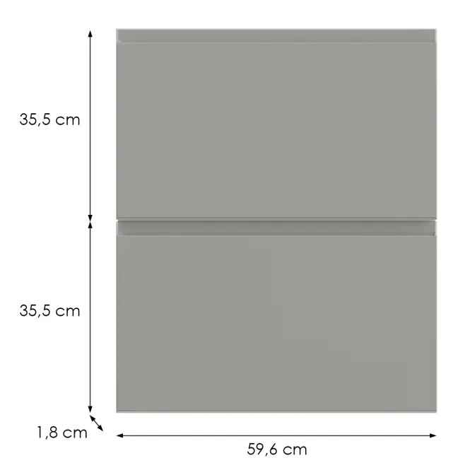 Konyhafront D60in  T8 K261 Szürke Matt Grii