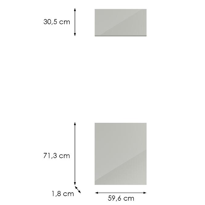 Konyhafront D60pm(L/P) L9 K900 Bianco Hg Griii