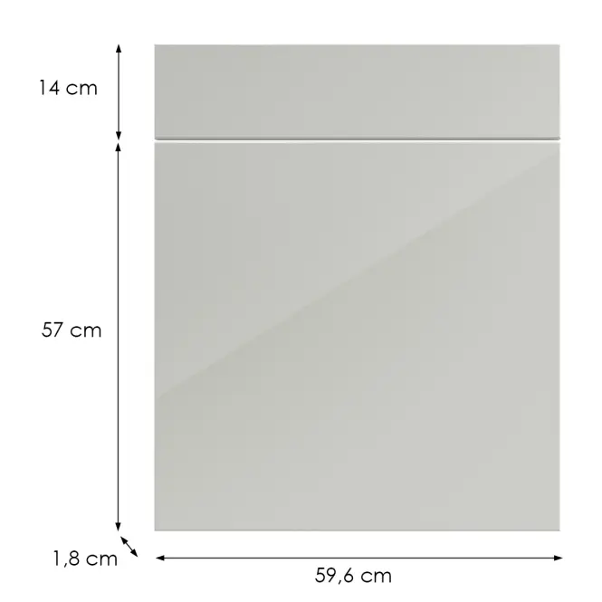 Konyhafront D60s1(L/P) L9 K900 Bianco Hg Griii