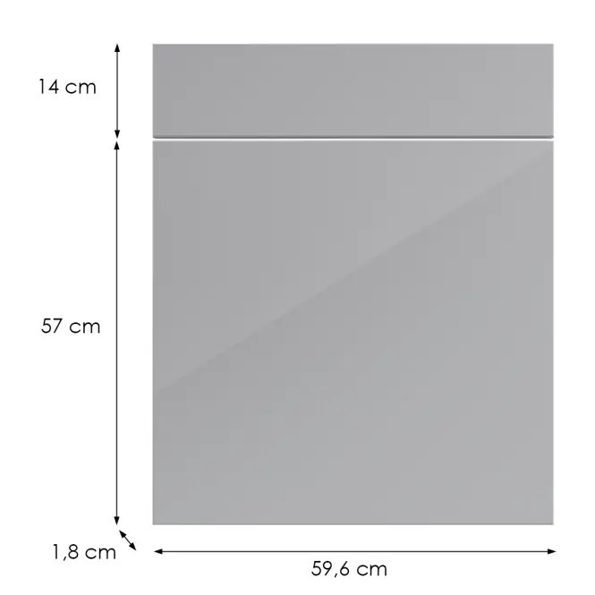 Konyhafront D60s1(L/P) L9 K268 Szürke Hg Griii