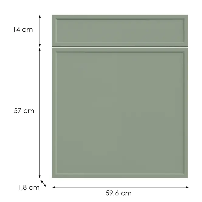 Konyhafront D60s1(L/P) O6 K-279 Olíva Grii