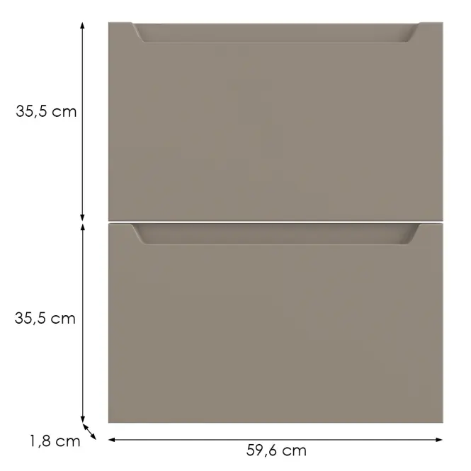 Konyhafront D60s2  Q2 K204 Capuccino Matt Gri