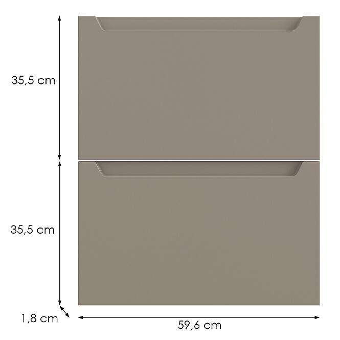 Konyhafront D60s2  Q2 K204 Capuccino Matt Gri
