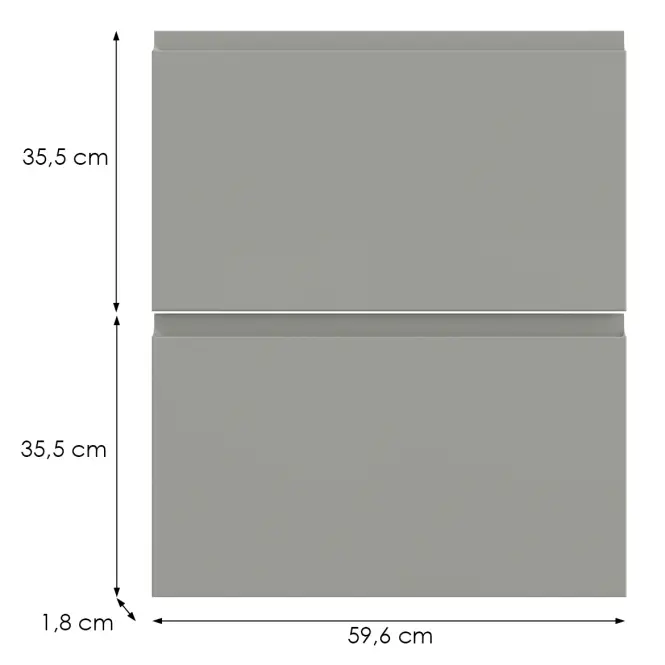 Konyhafront D60s2+1  T8 K261 Szürke Matt Grii