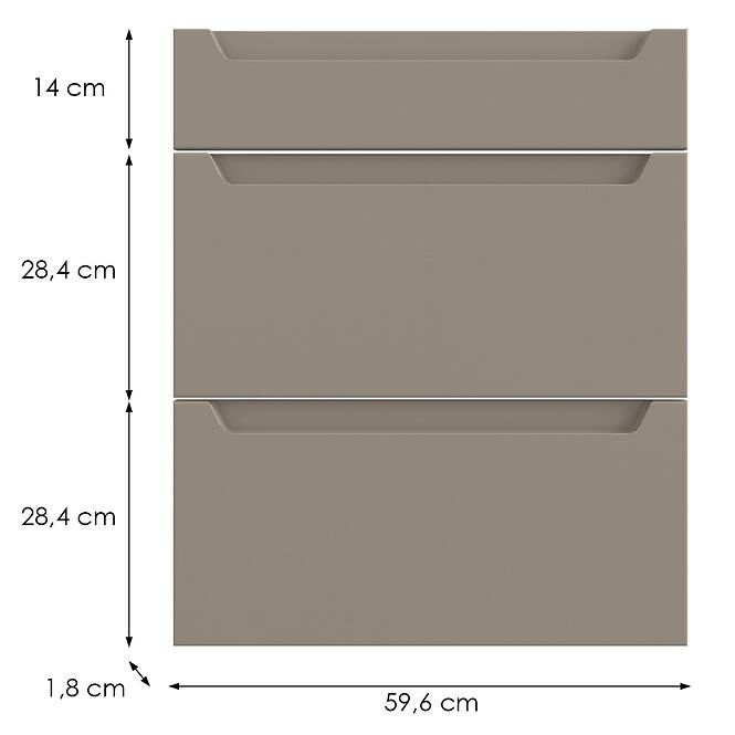 Konyhafront D60s3  Q2 K204 Capuccino Matt Gri,2
