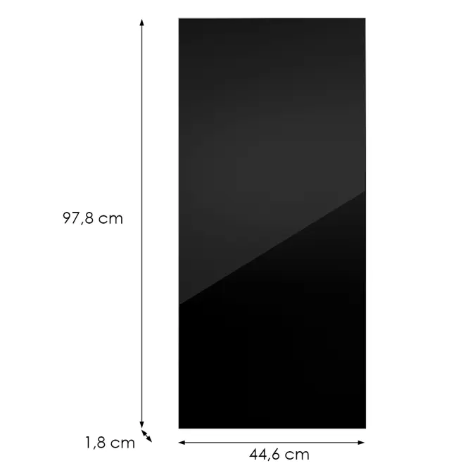 Konyhafront G45(100)(L/P) L9 K165 Fekete Hg Griii,2