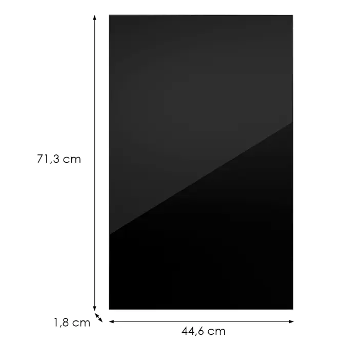 Konyhafront G45(72)(L/P) L9 K165 Fekete Hg Griii,2