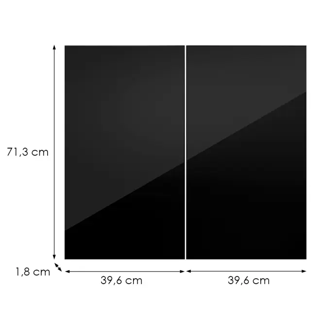Konyhafront G80(72) L9 K165 Fekete Hg Griii,2