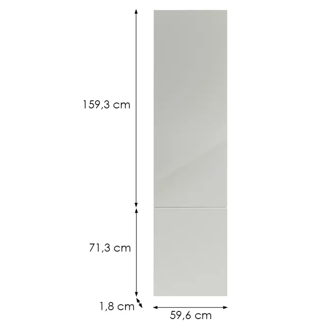 Konyhafront D60t(L/P) L9 K900 Bianco Hg Griii,2