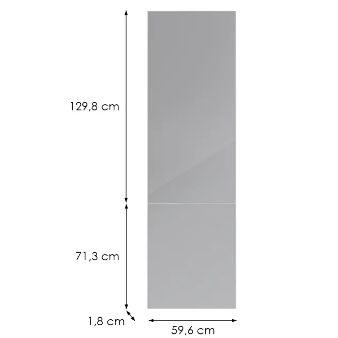 Konyhafront D60zl(L/P) L9 K268 Szürke Hg Griii,2
