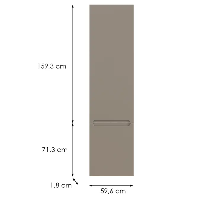 Konyhafront D60zln P  Q2 K204 Capuccino Matt Gri,2