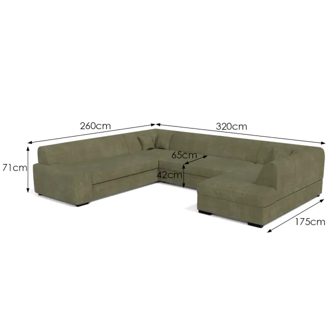 Sarokgarnitúra szett Minos U jobb Retro Bliss 34,6