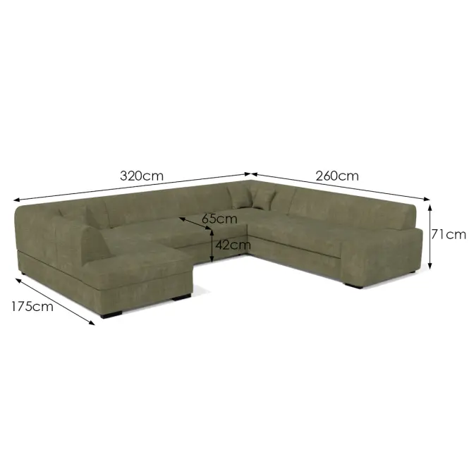 Sarokgarnitúra szett Minos U bal Retro Bliss 34,6