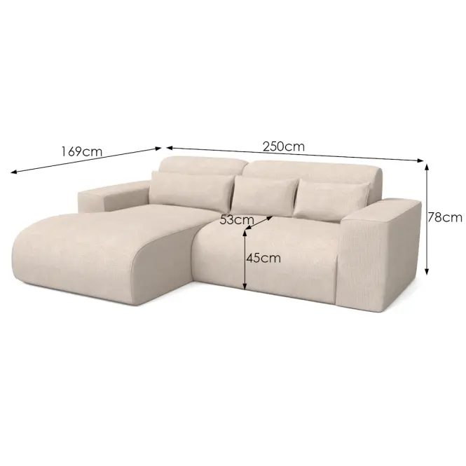 Sarokgarnitúra szett Lumo Mini L Artico Nata,4